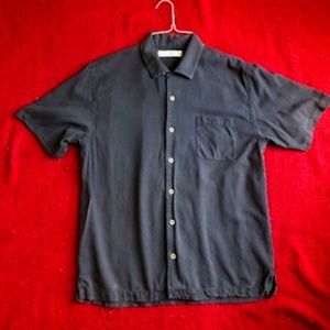 Tommy Bahama Men’s 100% Silk Original Fit Button Down Shirt Size L Color Black